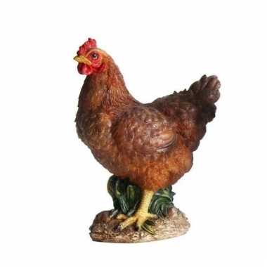 Dierenbeeld kip bruin 27 cm