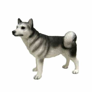 Dierenbeeld siberische husky hond 15 cm