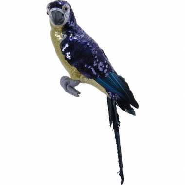 Dierenbeelden paarse papegaai vogel 40 cm beeld decoratie