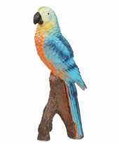Dierenbeeld blauwe ara papegaai vogel 20 cm woondecoratie
