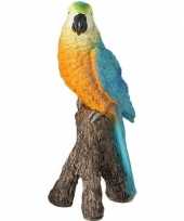 Dierenbeeld blauwe ara papegaai vogel 21 cm decoratie