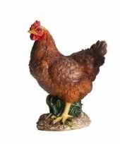 Dierenbeeld kip bruin 27 cm