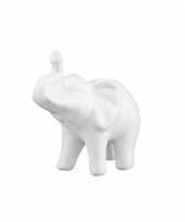Dierenbeeld olifant 9 cm wit van dolomiet