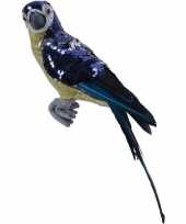 Dierenbeeld paarse papegaai vogel 30 cm beeld decoratie