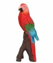 Dierenbeeld rode ara papegaai vogel 20 cm woondecoratie