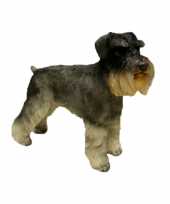 Dierenbeeld schnauzer hond 15 cm